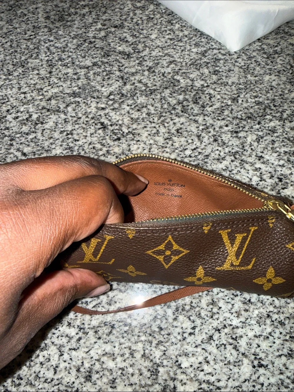 Louis Vuitton Brown Monogram Mini Wristlet Clutch